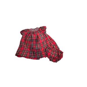 Edgehill Collection Baby Girl Red Smocked Holiday A-Line Dress Size 3Months